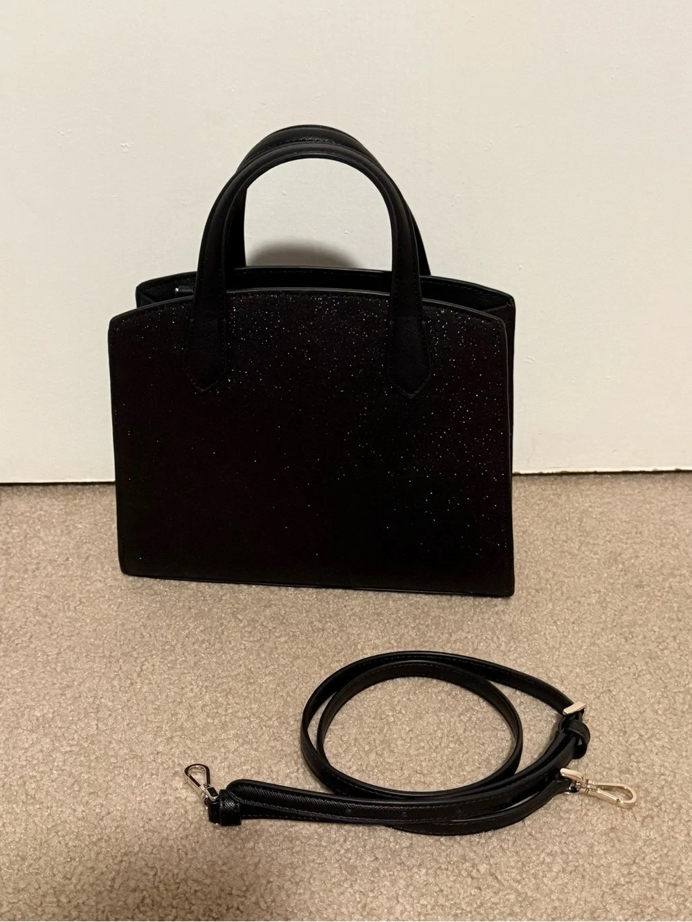 kate spade Black Sparkle Top-Handle Satchel